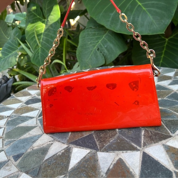 Jimmy Choo y2k vintage patent leather clutch wallet shoulder bag chain strap - Picture 2 of 4